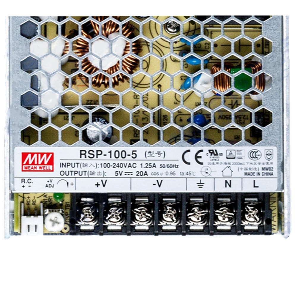 明纬******PFC电源 RSP-100-5 直流5V20A开关电源 3年质保
