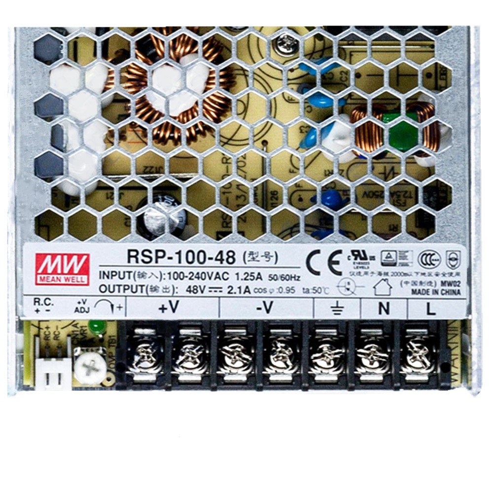 明纬******PFC电源 RSP-100-48 直流48V2.1A开关电源 3年质保